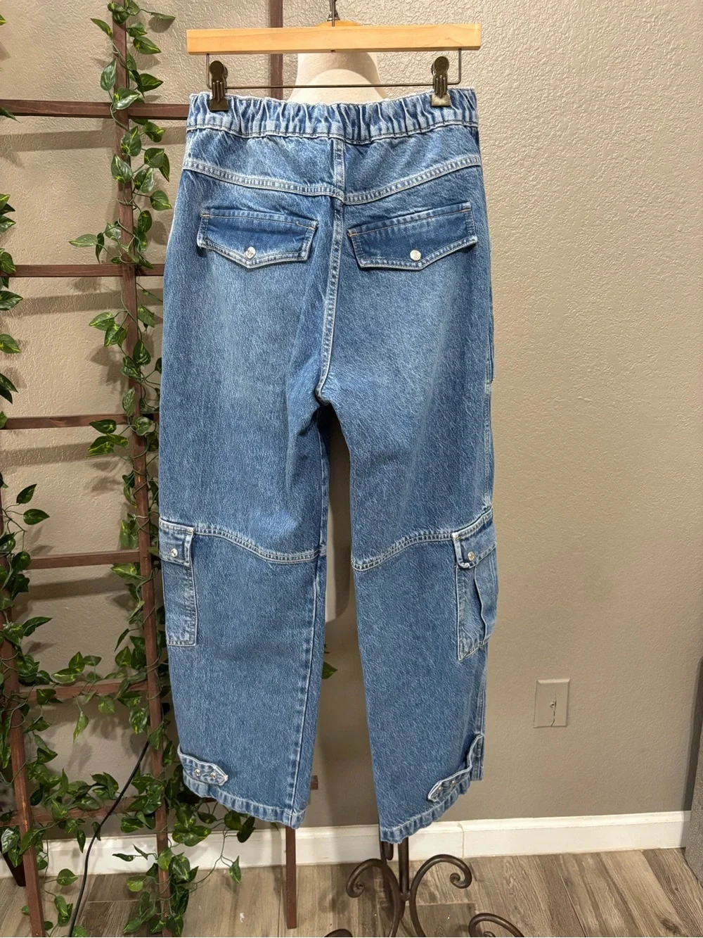 Free People Marx Slouchy Cargo Blue 28